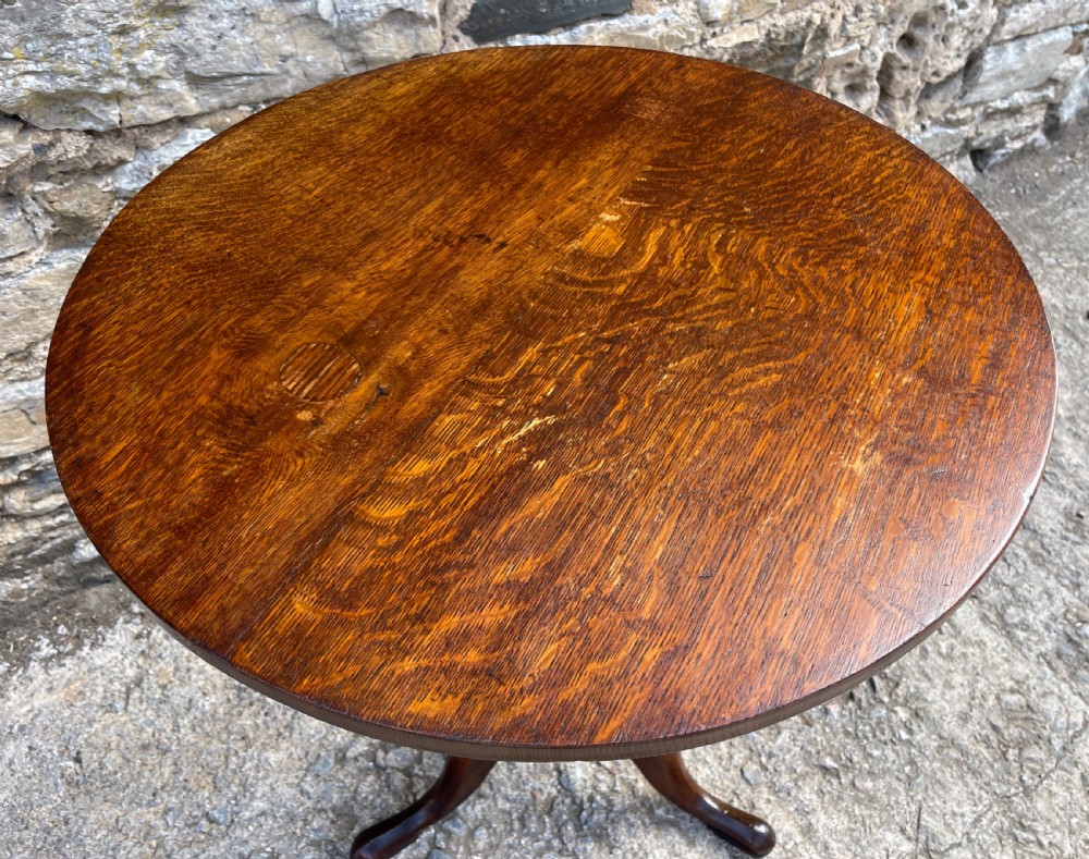 Georgian Oak Tilt Top Wine Table View VIII
