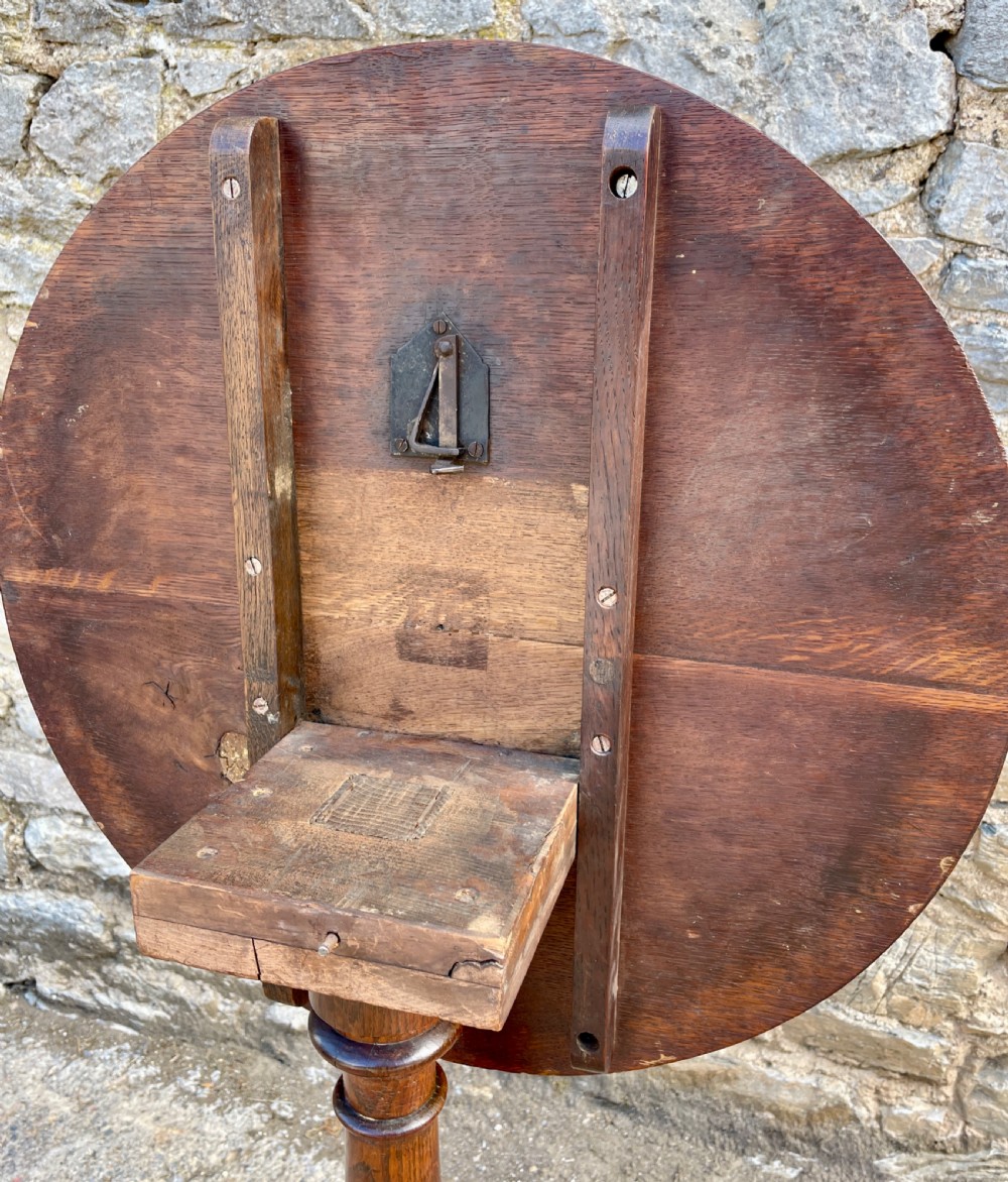 Georgian Oak Tilt Top Wine Table View XII