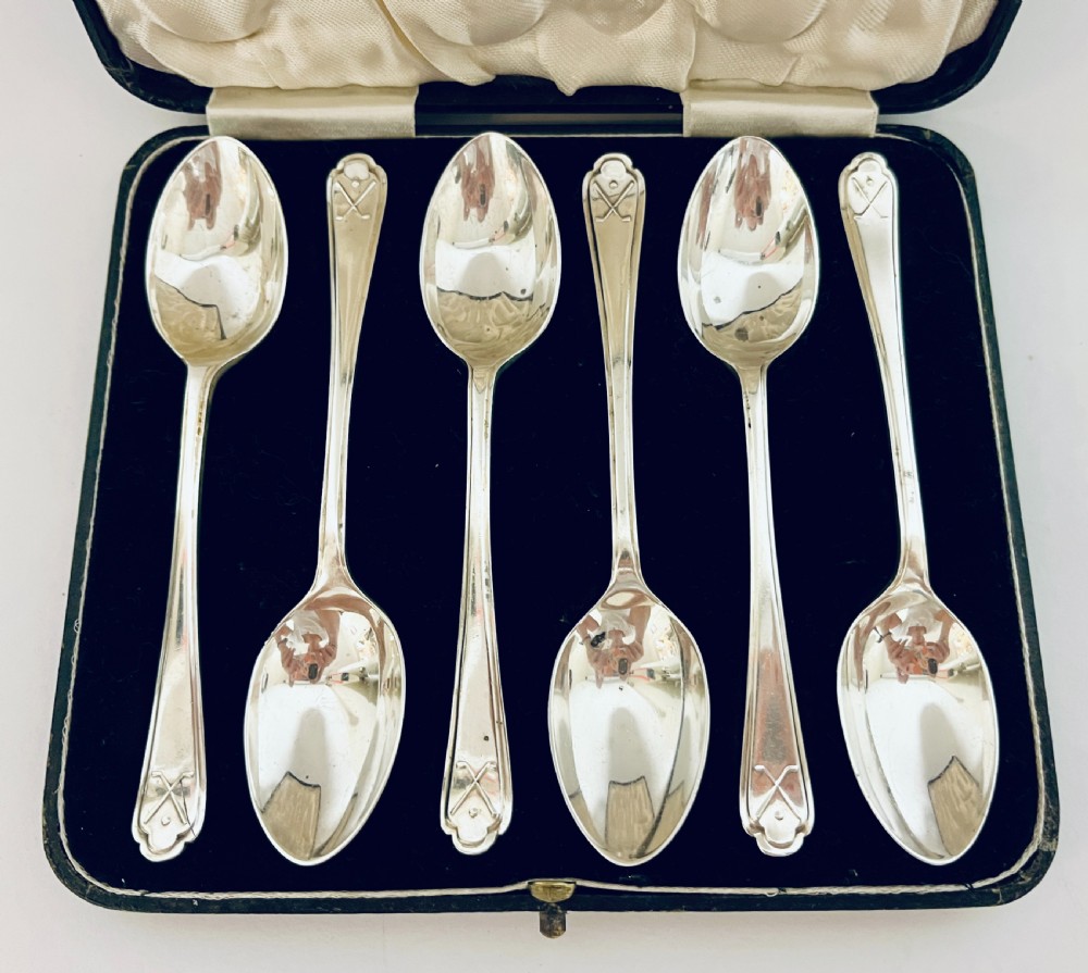 Set of 6 Antique Silver Golf Spoons View III