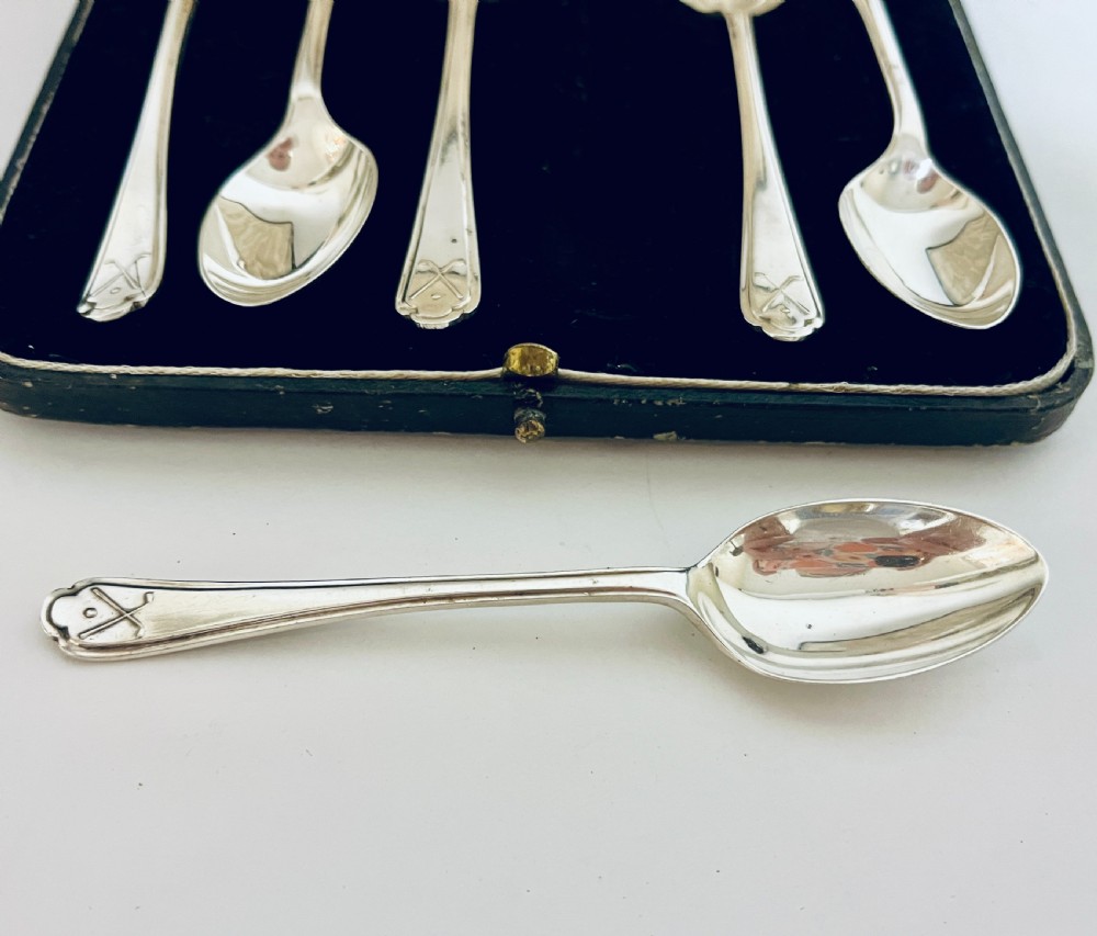 Set of 6 Antique Silver Golf Spoons View IV