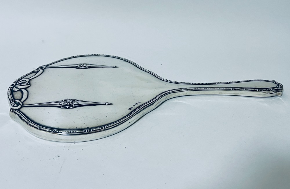Antique Silver Hand Mirror View II
