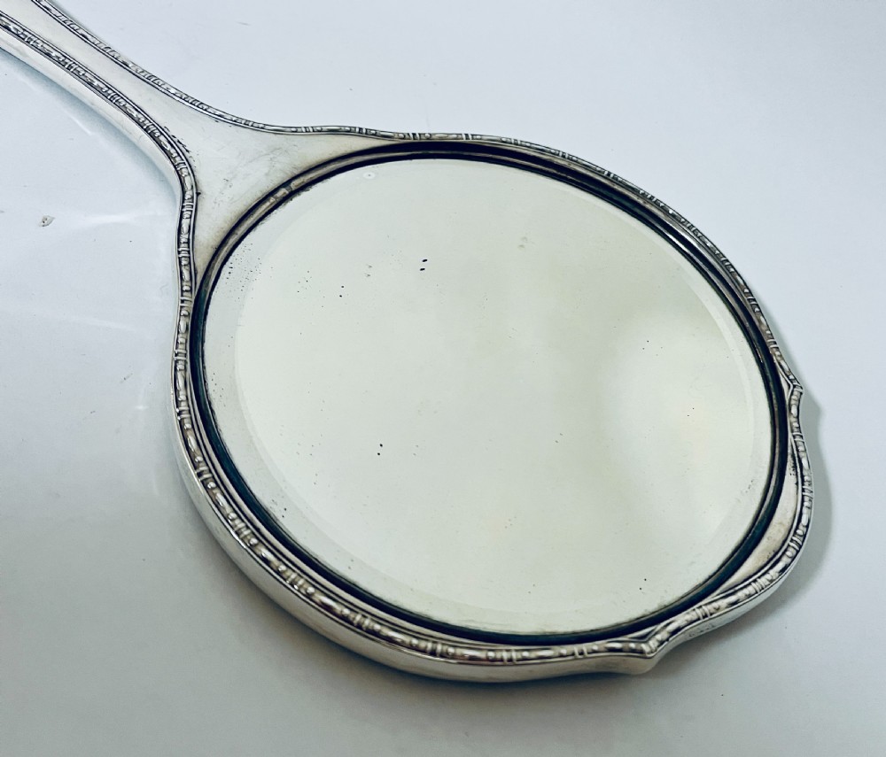 Antique Silver Hand Mirror View X