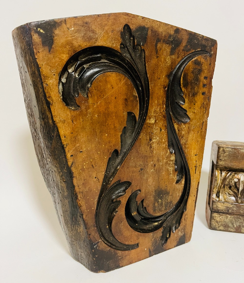 Set of 3 Antique Wooden Plaster Moulds View V
