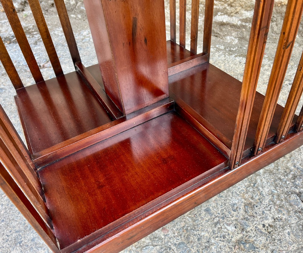 Edwardian Mahogany Inlaid Revolving Bookcase View IX