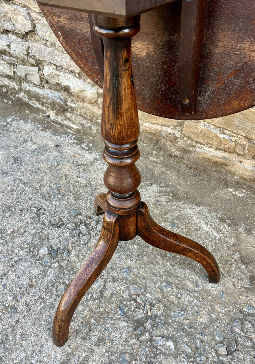 Georgian Oak Tilt Top Wine Table View XI