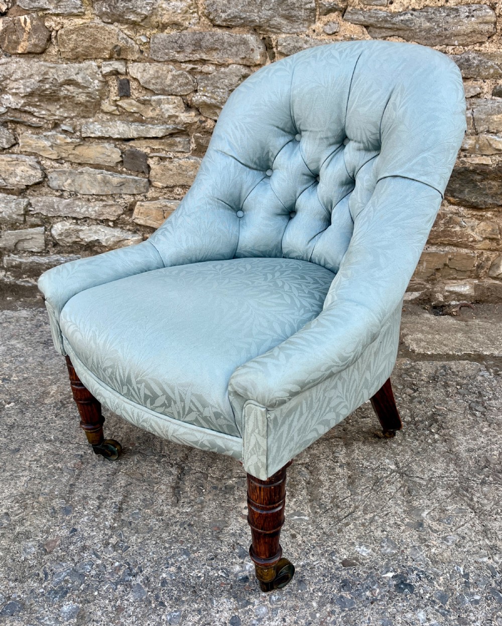 Small Victorian Button Back Nursing Chair View V