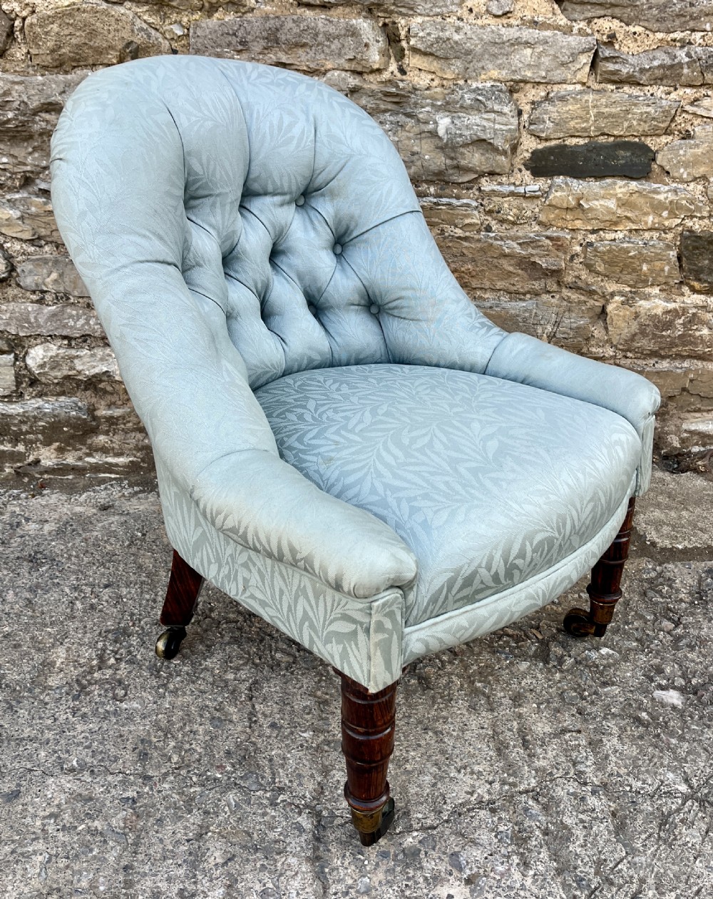 Small Victorian Button Back Nursing Chair View X