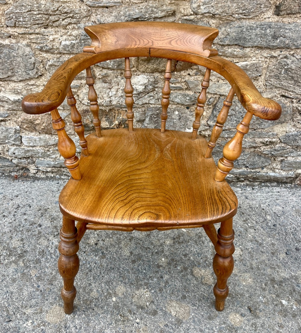 Antique Elm Captains Chair