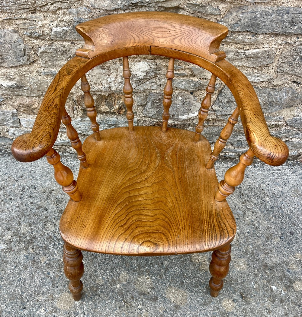 Antique Elm Captains Chair View V