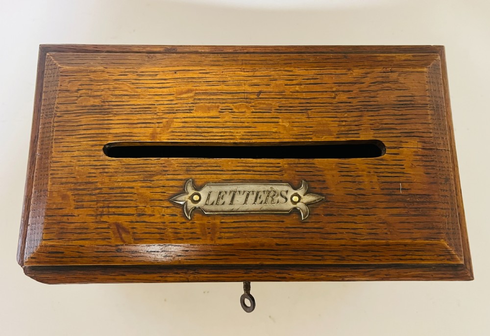 Antique Oak Letter Box View II