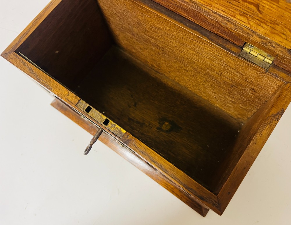 Antique Oak Letter Box View V