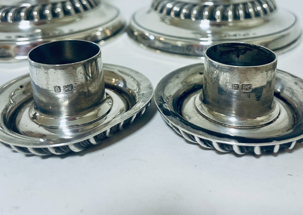 Pair of Antique Silver Desk Candlesticks View XII