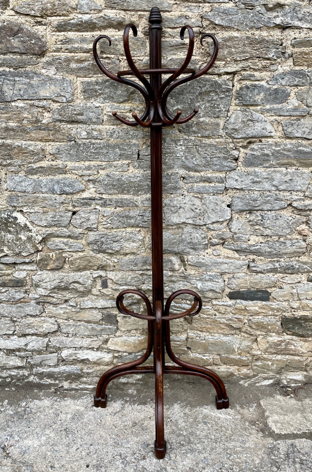 Antique Bentwood Demi-Lune Hat and Coat Stand