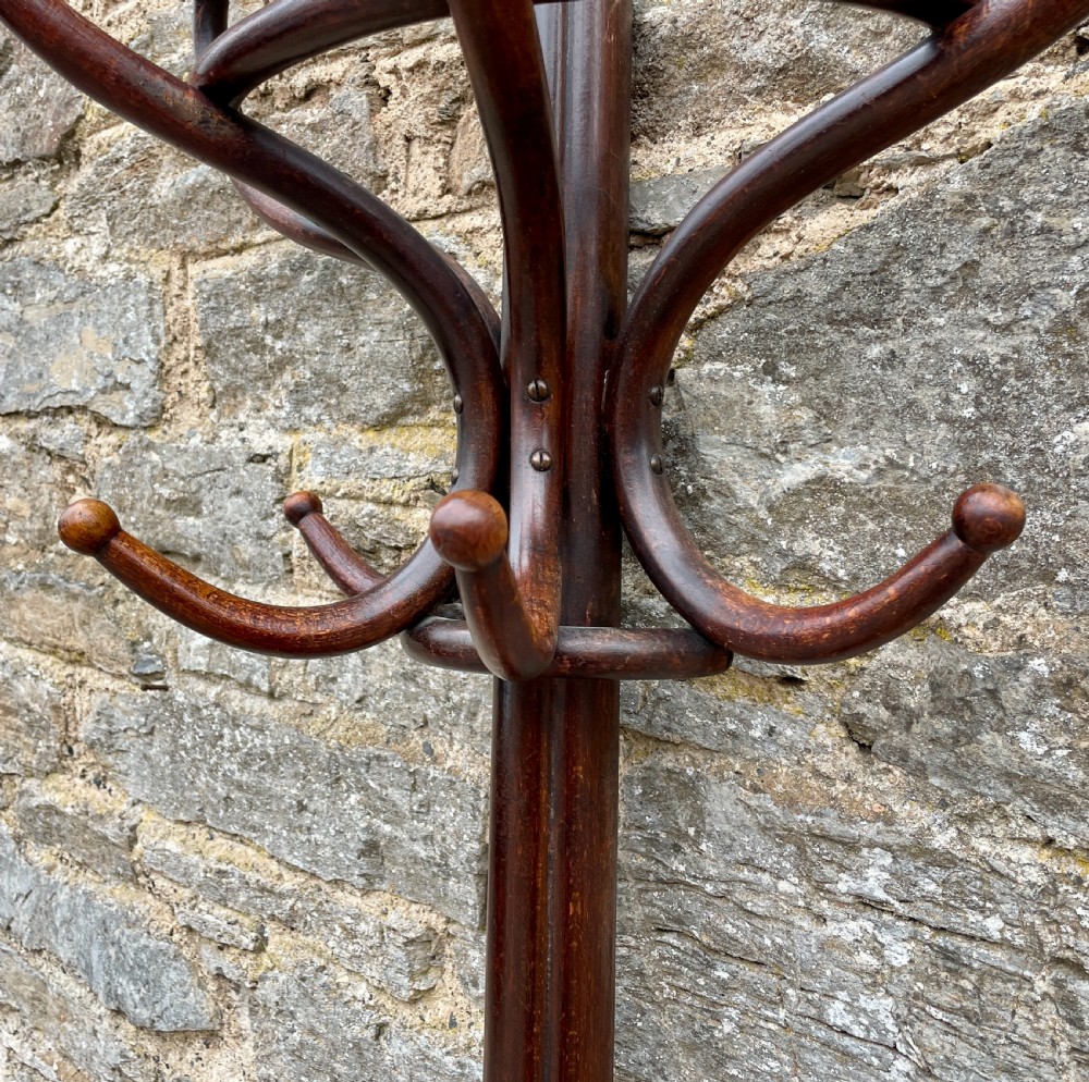 Antique Bentwood Demi-Lune Hat and Coat Stand View V