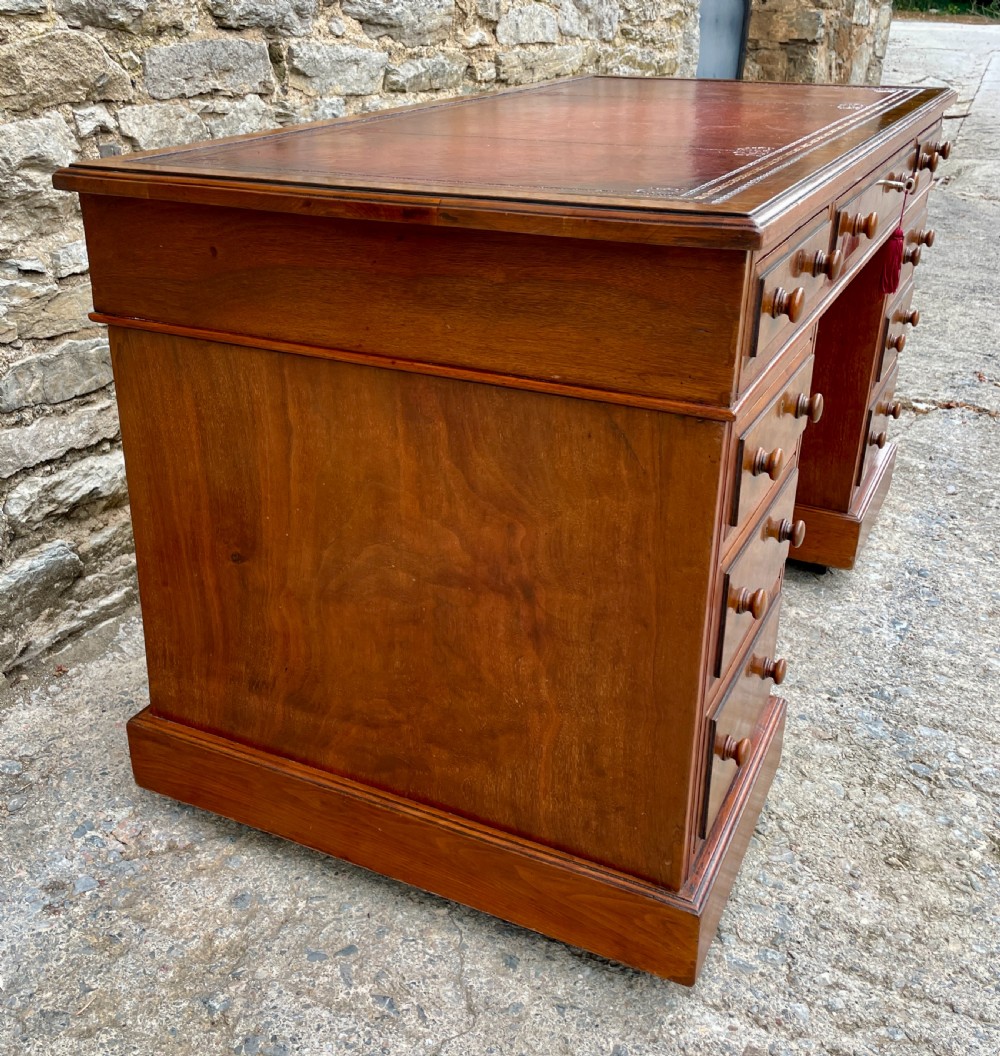 Antique Burr Walnut Pedestal Desk View V