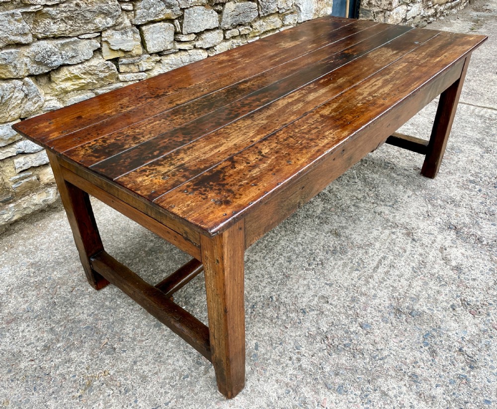 Large Antique French Cherrywood Farmhouse Table View III