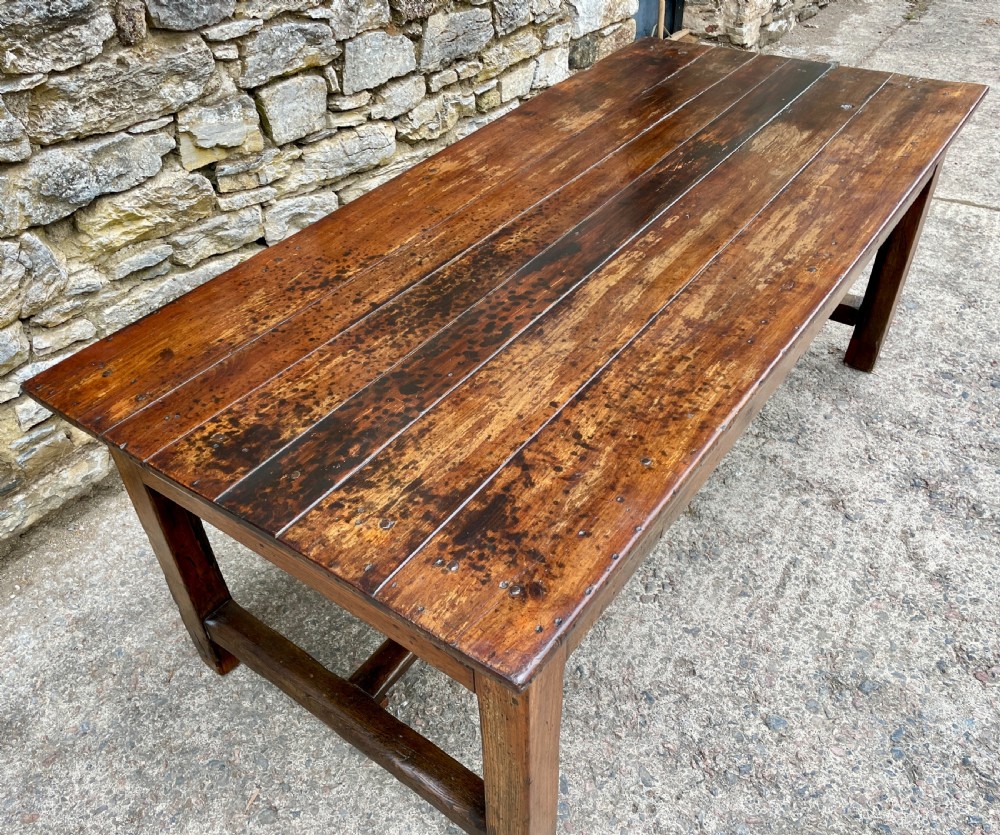 Large Antique French Cherrywood Farmhouse Table View IV