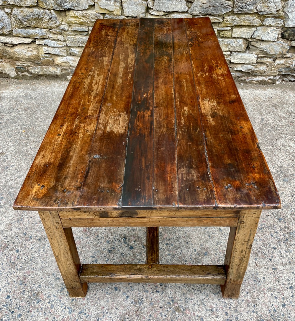 Large Antique French Cherrywood Farmhouse Table View VIII
