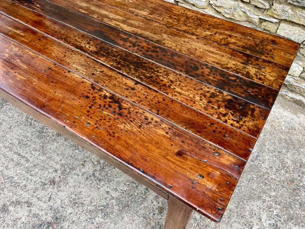 Large Antique French Cherrywood Farmhouse Table View XI