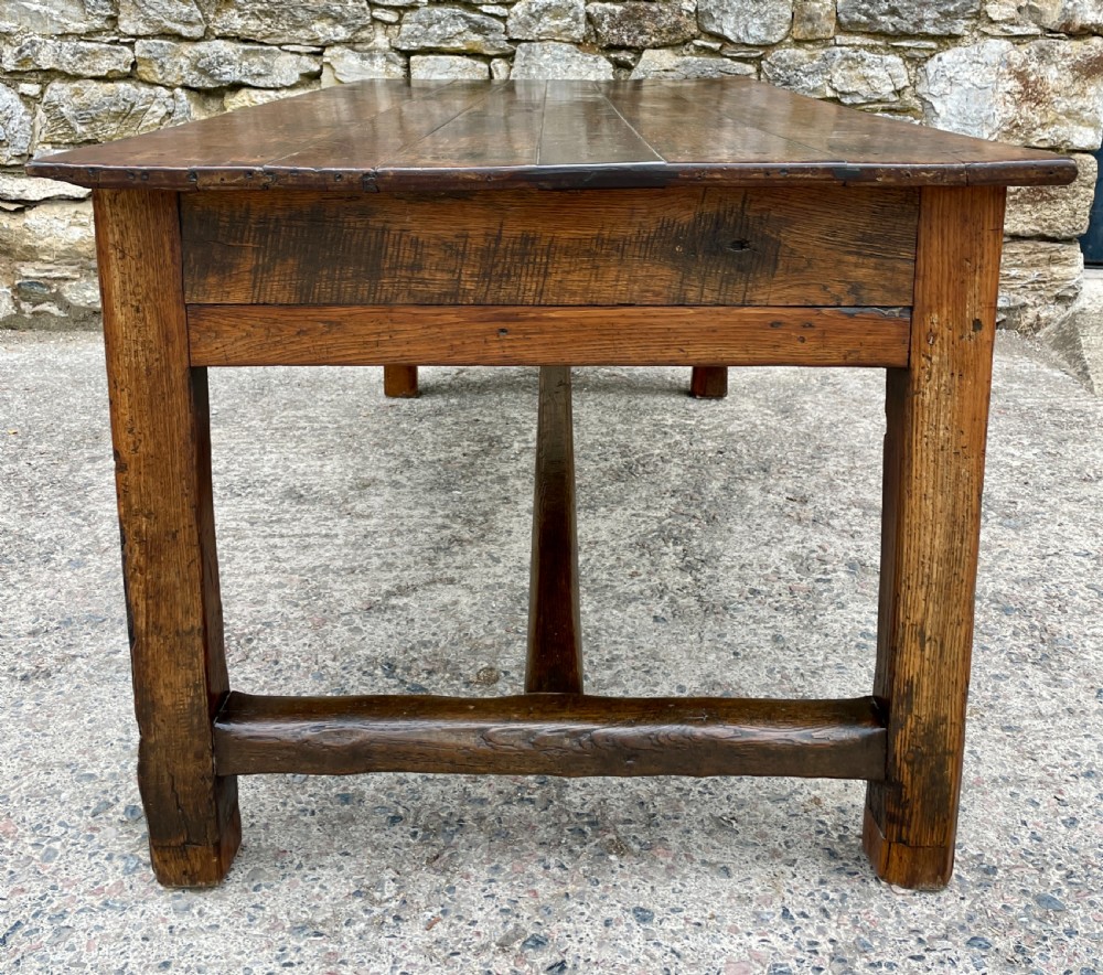 Large Antique French Cherrywood Farmhouse Table View XII