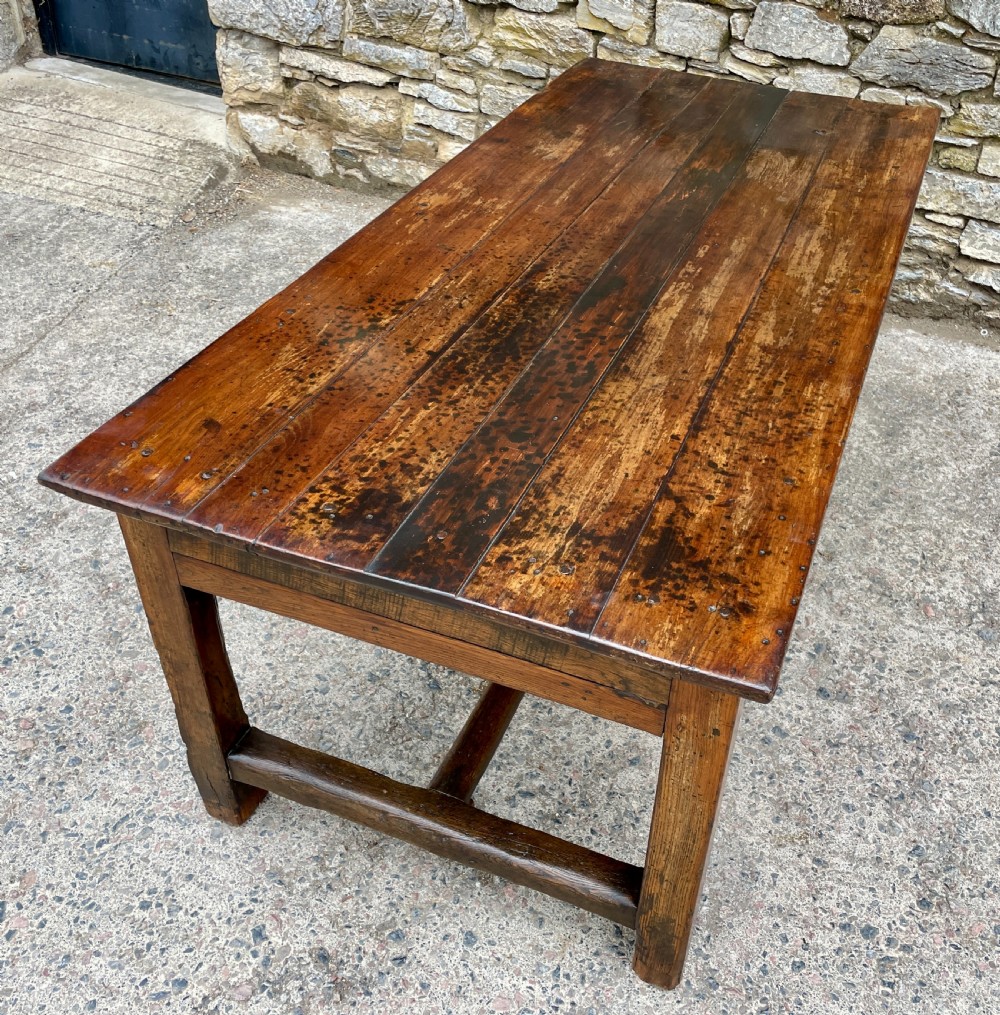 Large Antique French Cherrywood Farmhouse Table View XVIII