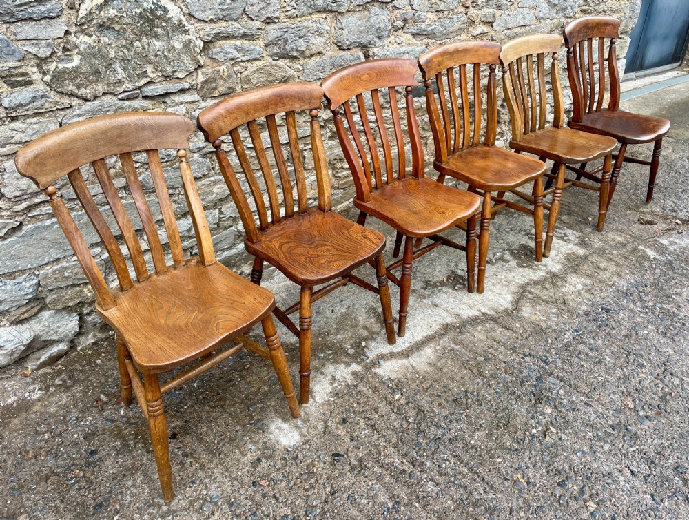 Set of 6 Victorian Lathe Back Country Chairs View III