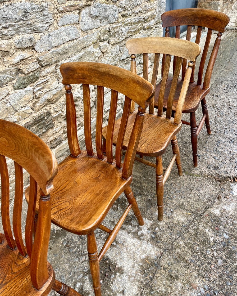 Set of 6 Victorian Lathe Back Country Chairs View IV