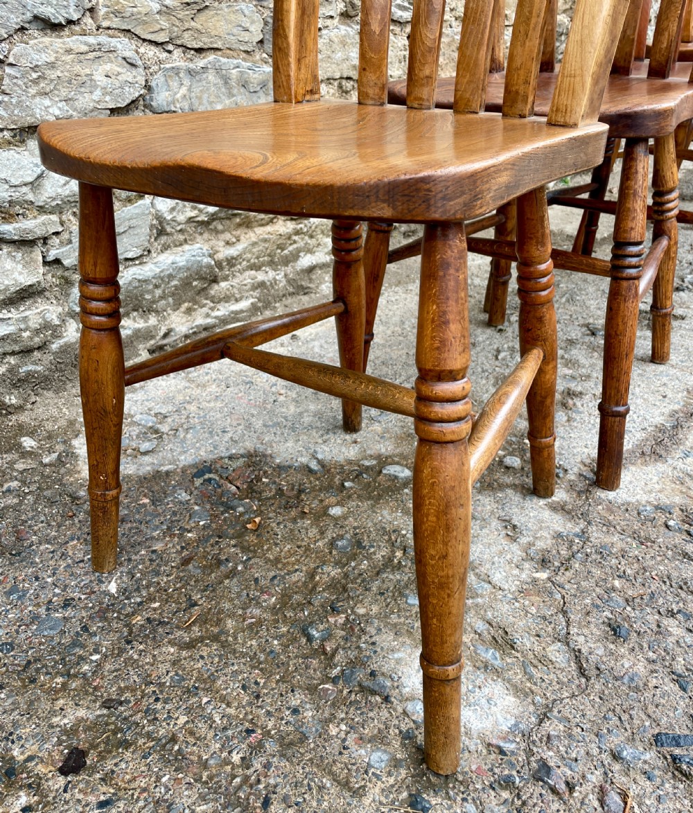 Set of 6 Victorian Lathe Back Country Chairs View V