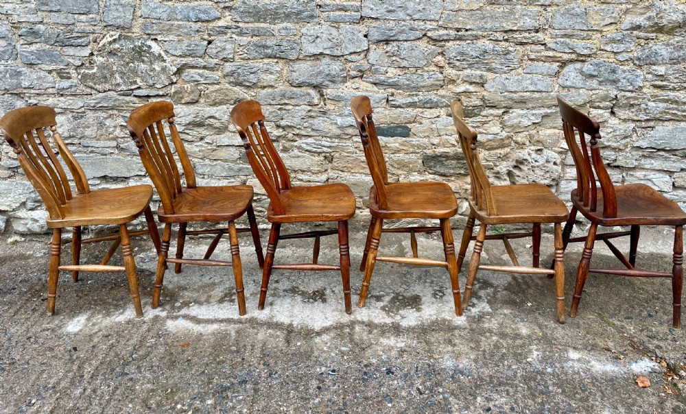 Set of 6 Victorian Lathe Back Country Chairs View VII