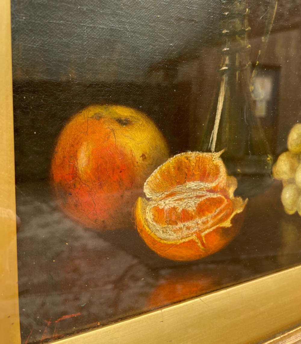 Victorian Oil on Canvas Still Life of Fruit View VI