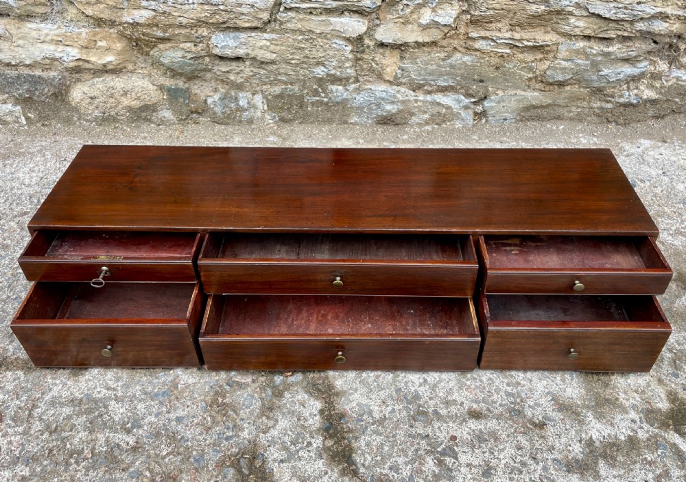 Antique Mahogany Bank of Drawers View VIII