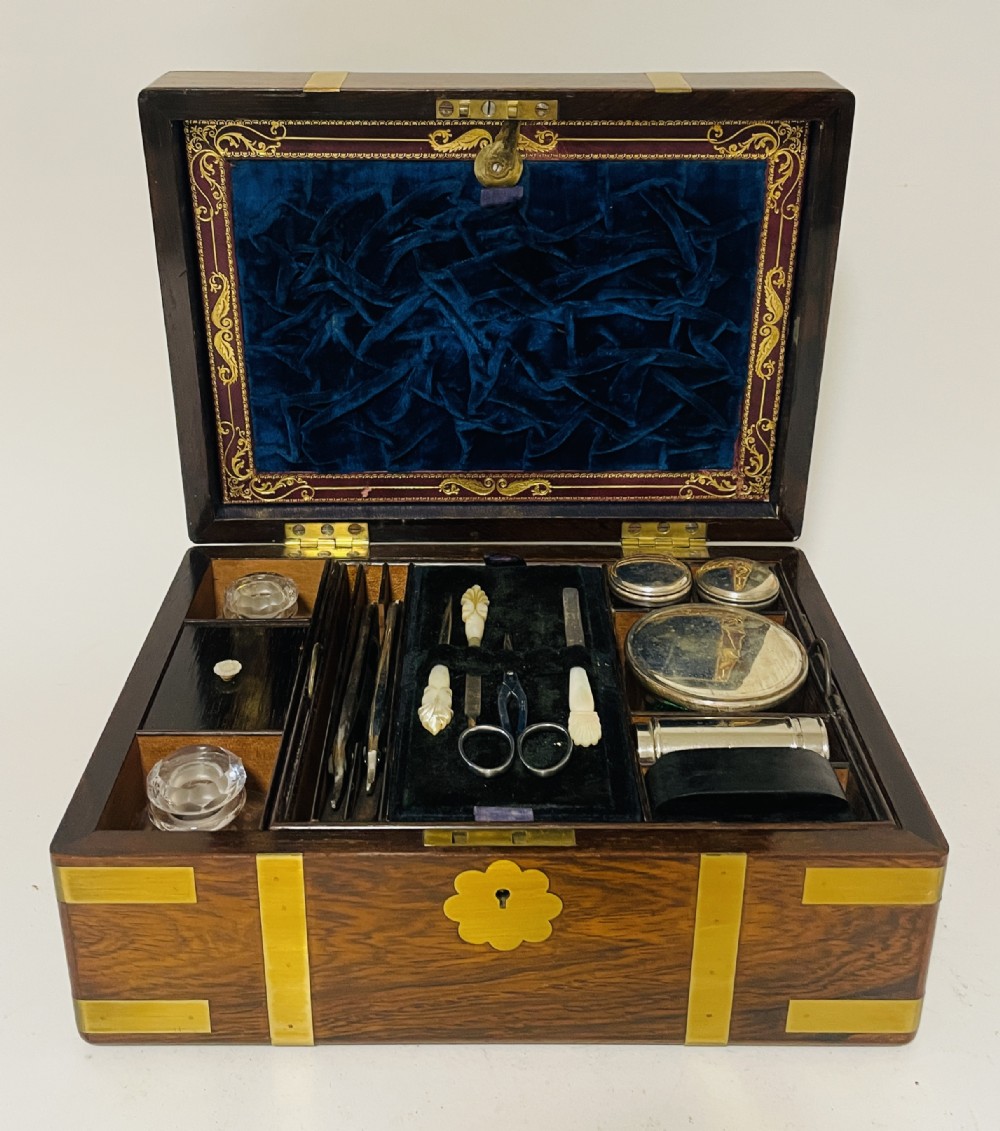 Victorian Rosewood Silver Plated Vanity Box