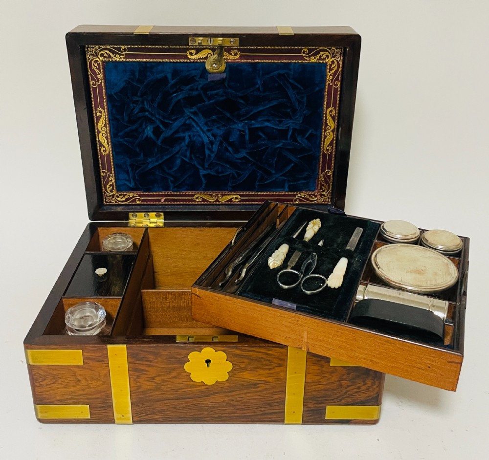 Victorian Rosewood Silver Plated Vanity Box View XIII