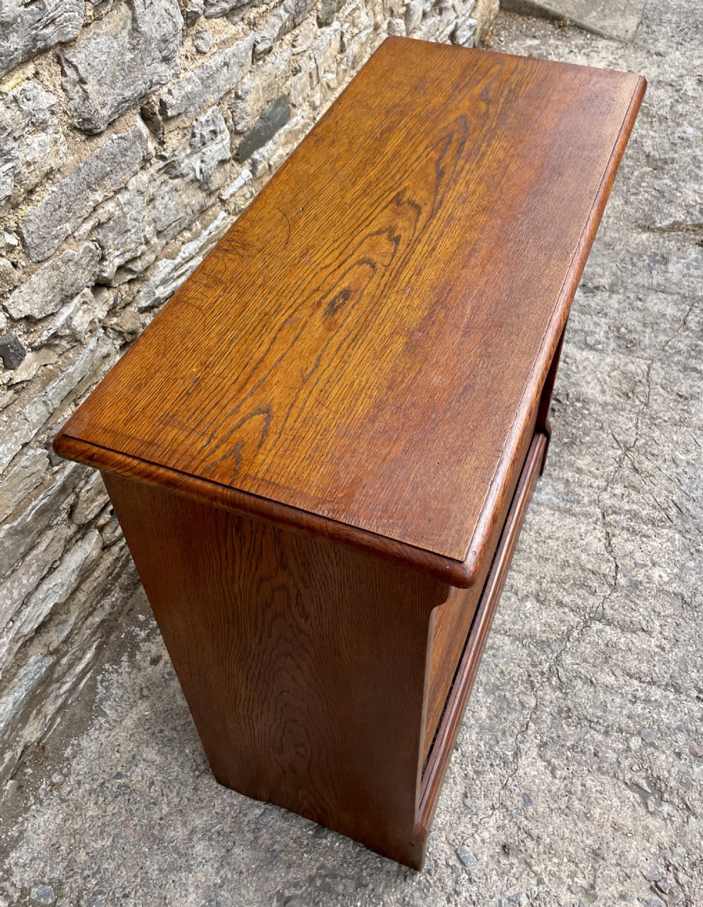 Antique Oak Tambour Filing Cabinet View V