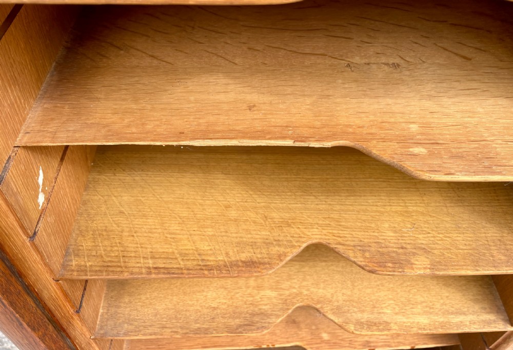 Antique Oak Tambour Filing Cabinet View XII