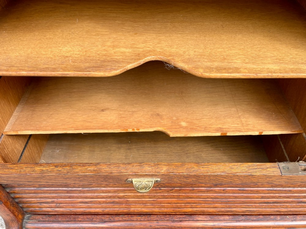 Antique Oak Tambour Filing Cabinet View XIII