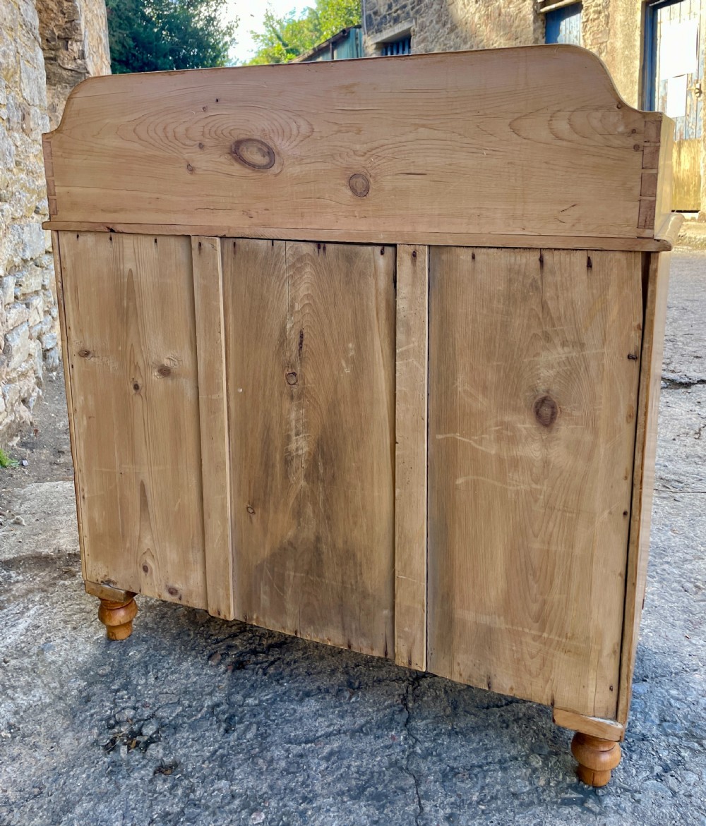 Antique Stripped Pine Chest of Drawers with Gallery View XI