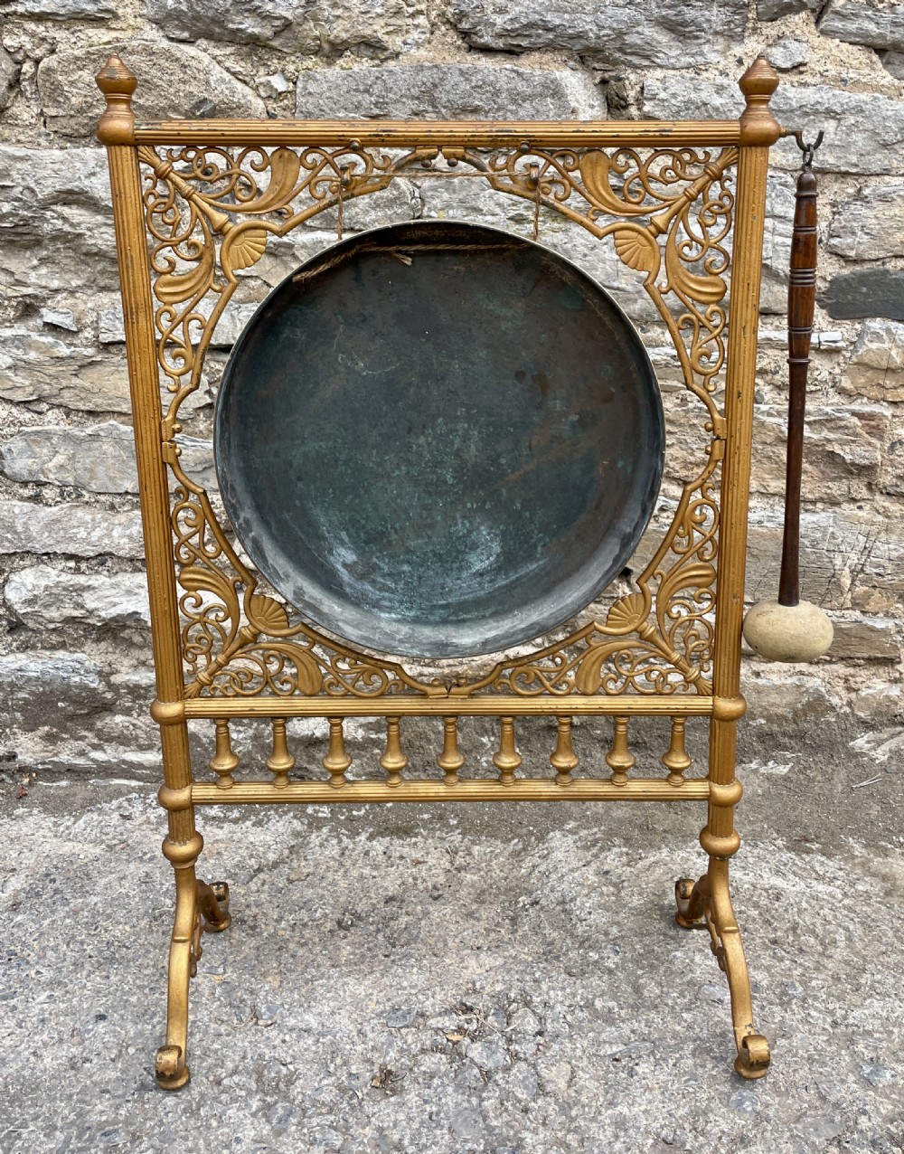 Large Antique Brass Dinner Gong View VI