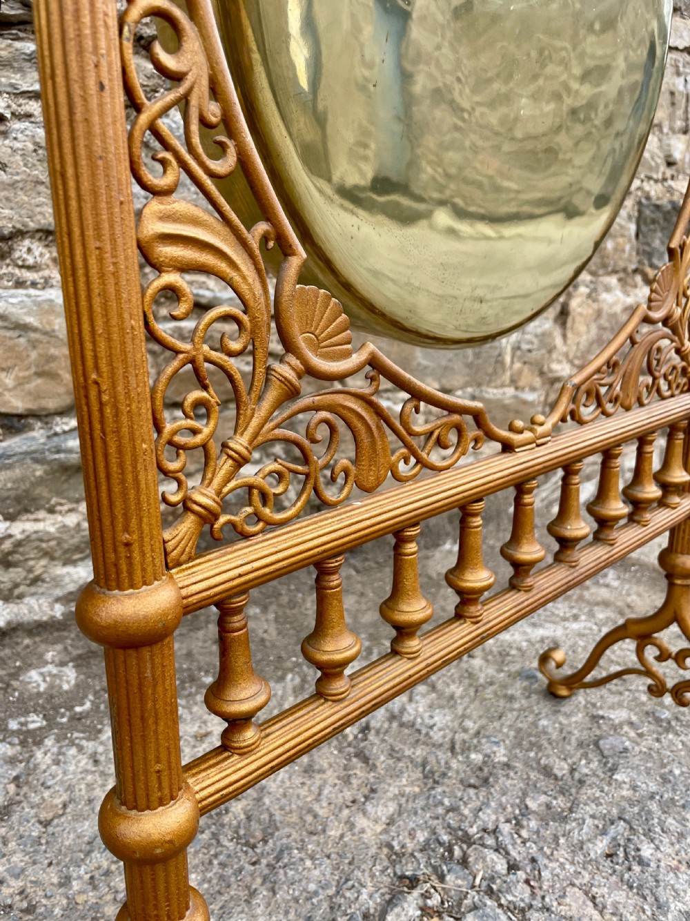 Large Antique Brass Dinner Gong View X