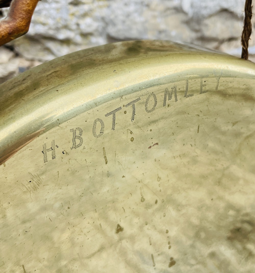 Large Antique Brass Dinner Gong View XI
