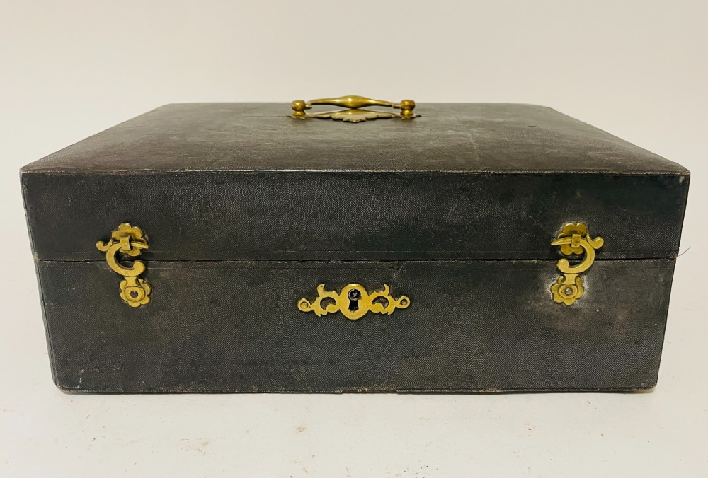 Antique Shagreen Leather Silver Plated Vanity Case View VII