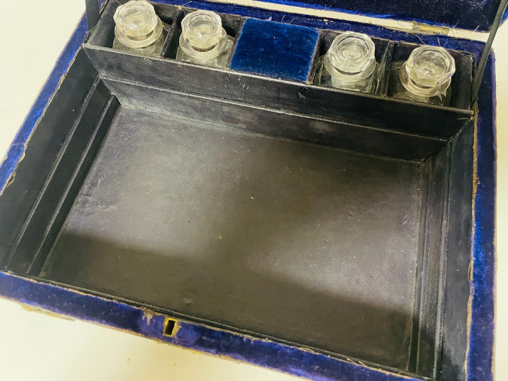 Antique Shagreen Leather Silver Plated Vanity Case View VIII