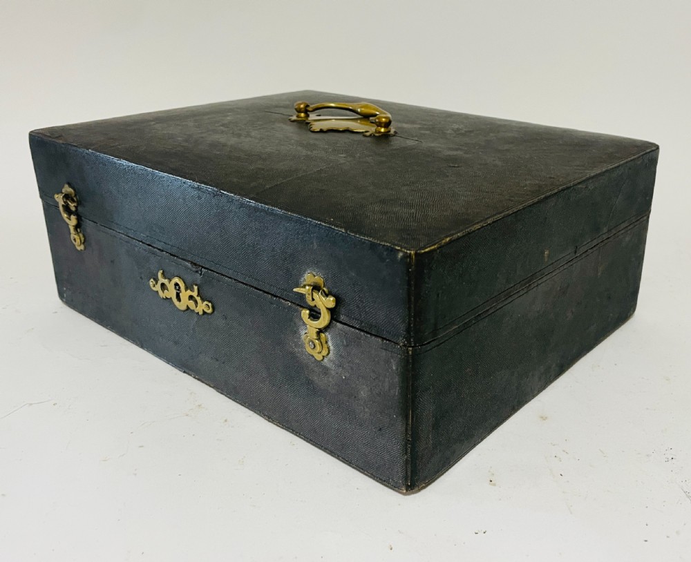 Antique Shagreen Leather Silver Plated Vanity Case View IX