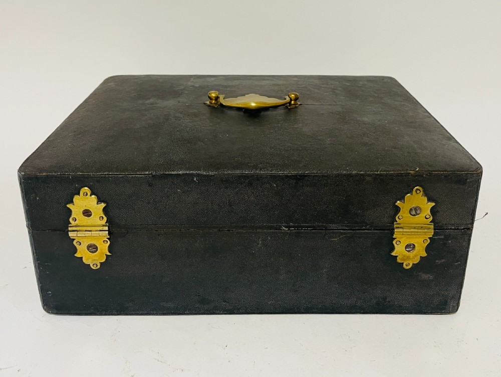 Antique Shagreen Leather Silver Plated Vanity Case View XI