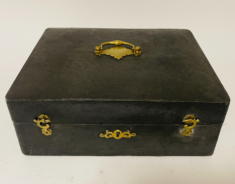 Antique Shagreen Leather Silver Plated Vanity Case View XII