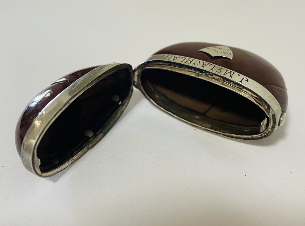Antique Silver Mounted Nut Vesta Case View VIII