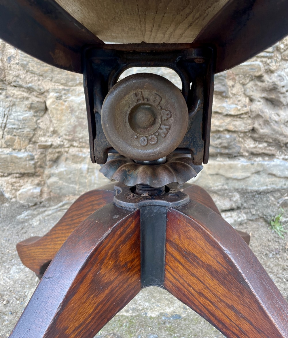 Antique Oak Swivel and Tilt Desk Chair View XIII