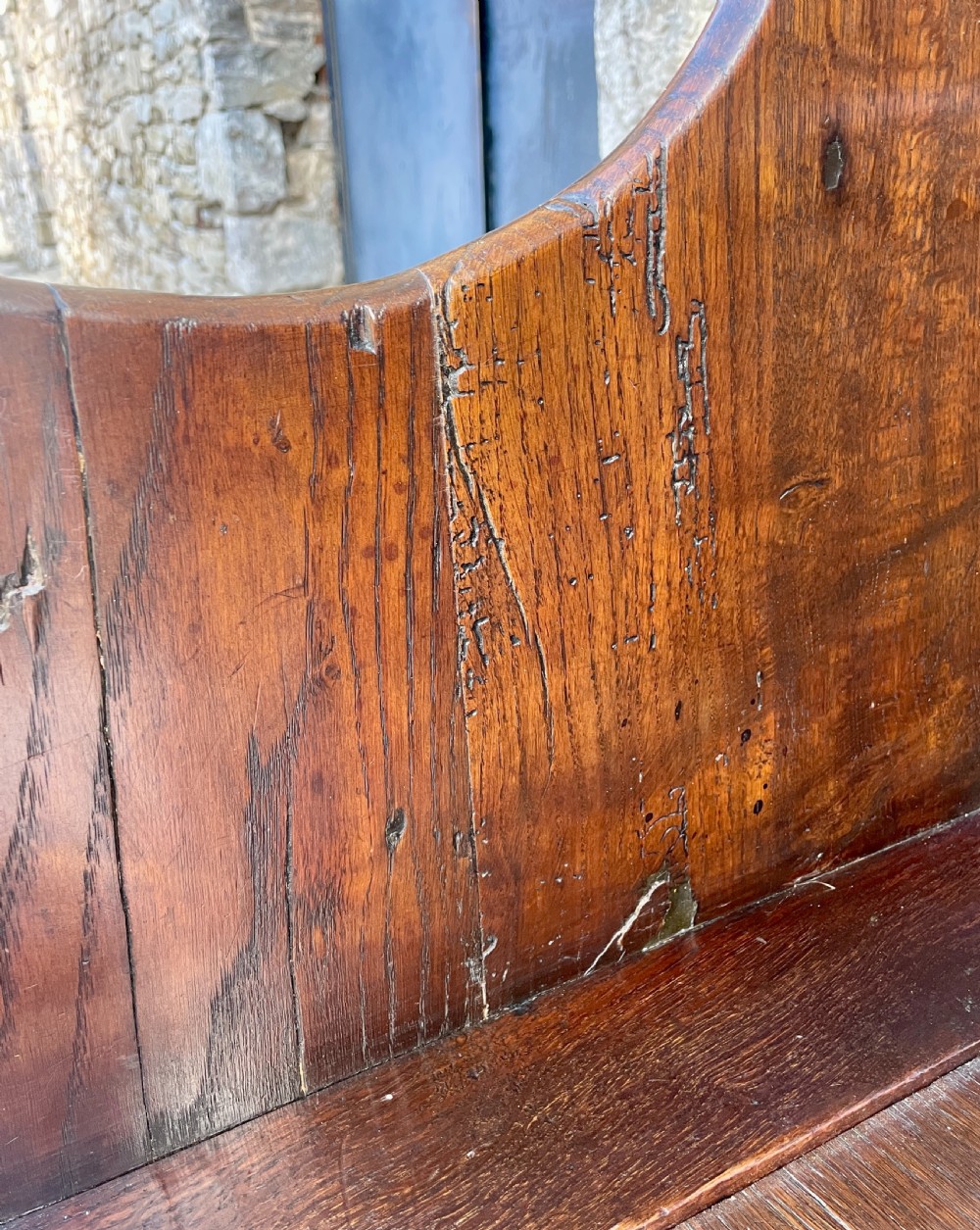 Antique Oak Box Settle View IV