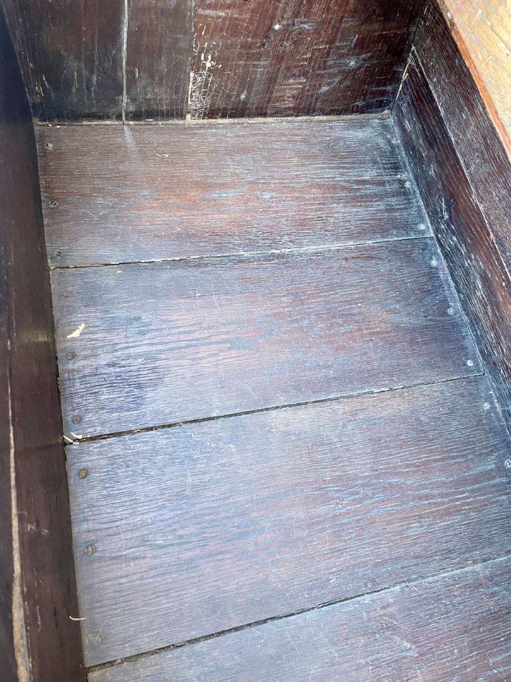 Antique Oak Box Settle View IX