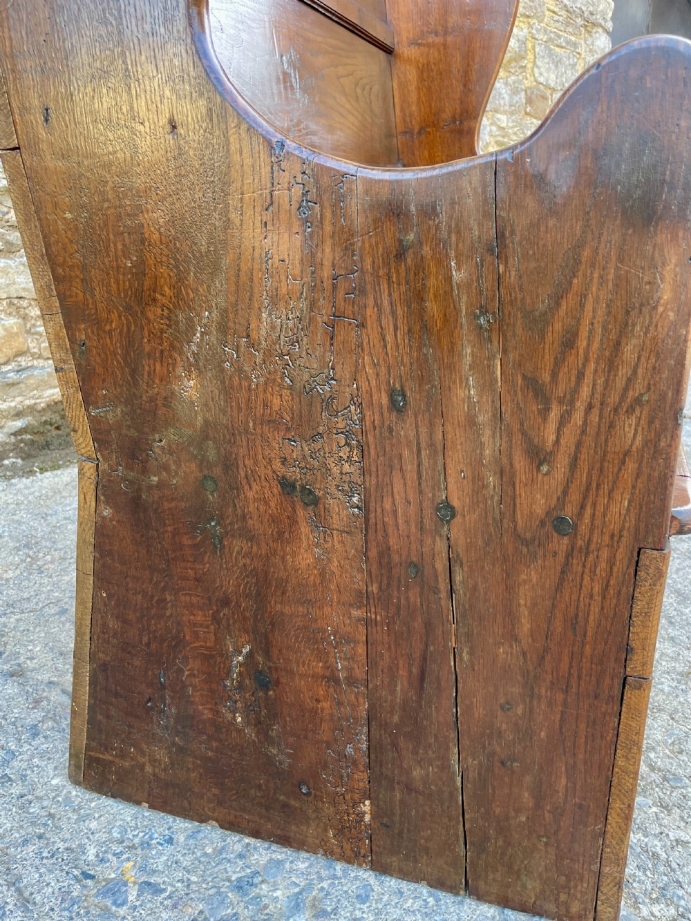 Antique Oak Box Settle View XIII